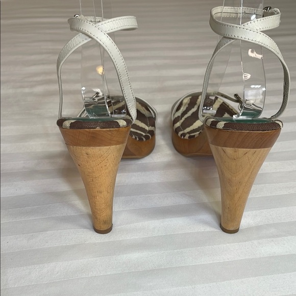 Coach Jodie Wood Heeled Sandals, White Leather - Picture 3 of 14